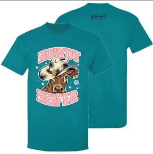 Teal Howdy Heifer Graphic T-Shirt